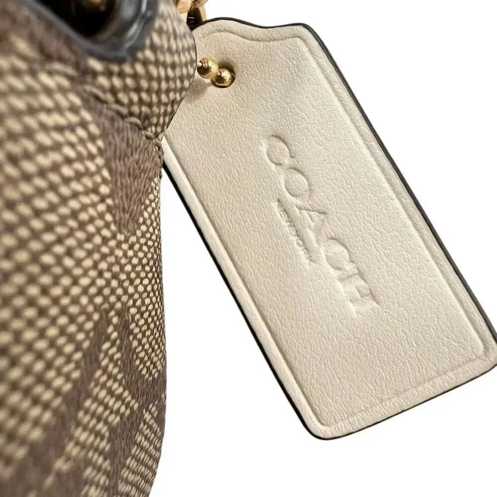 Coach NWOT Mini Serena Half Moon Satchel In Signature Canvas Tan